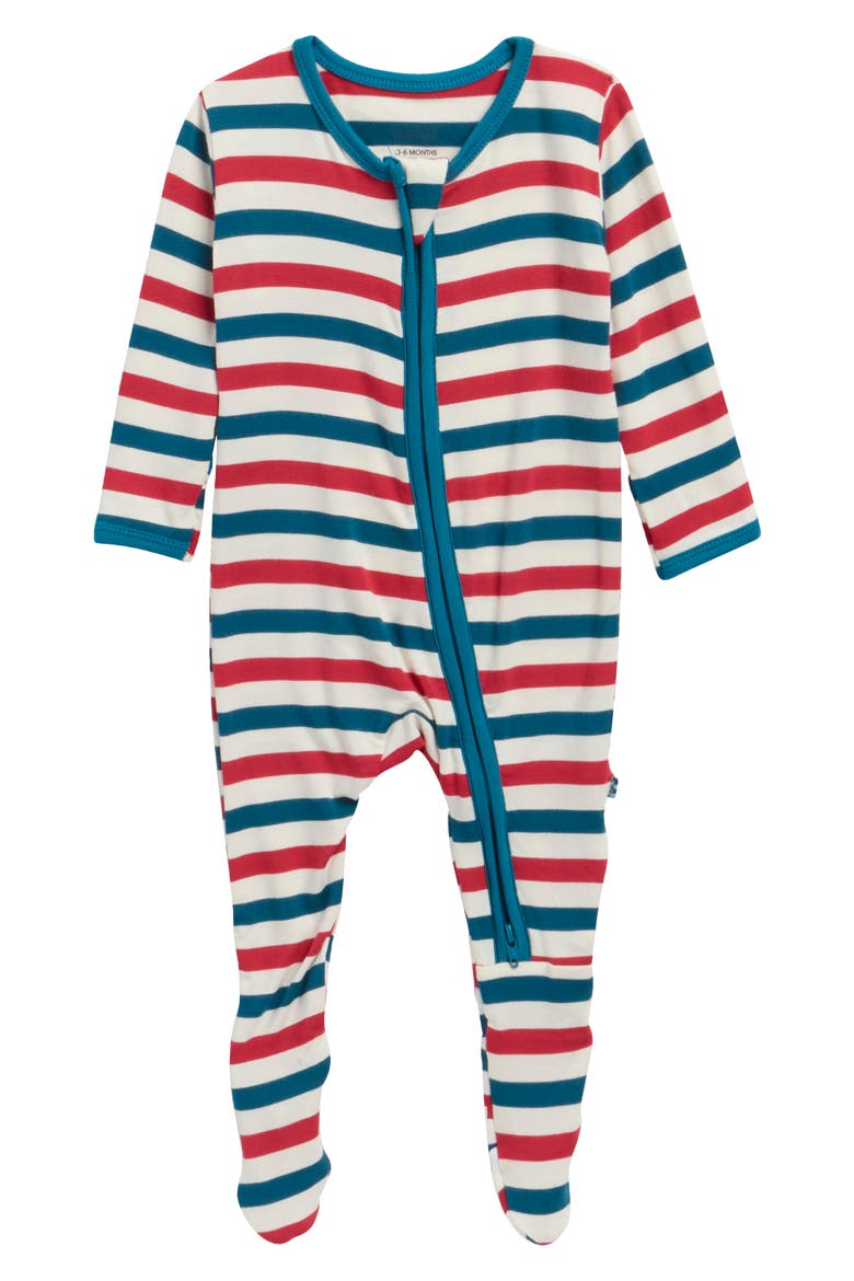 Zip Footie, Main, color, USA STRIPE