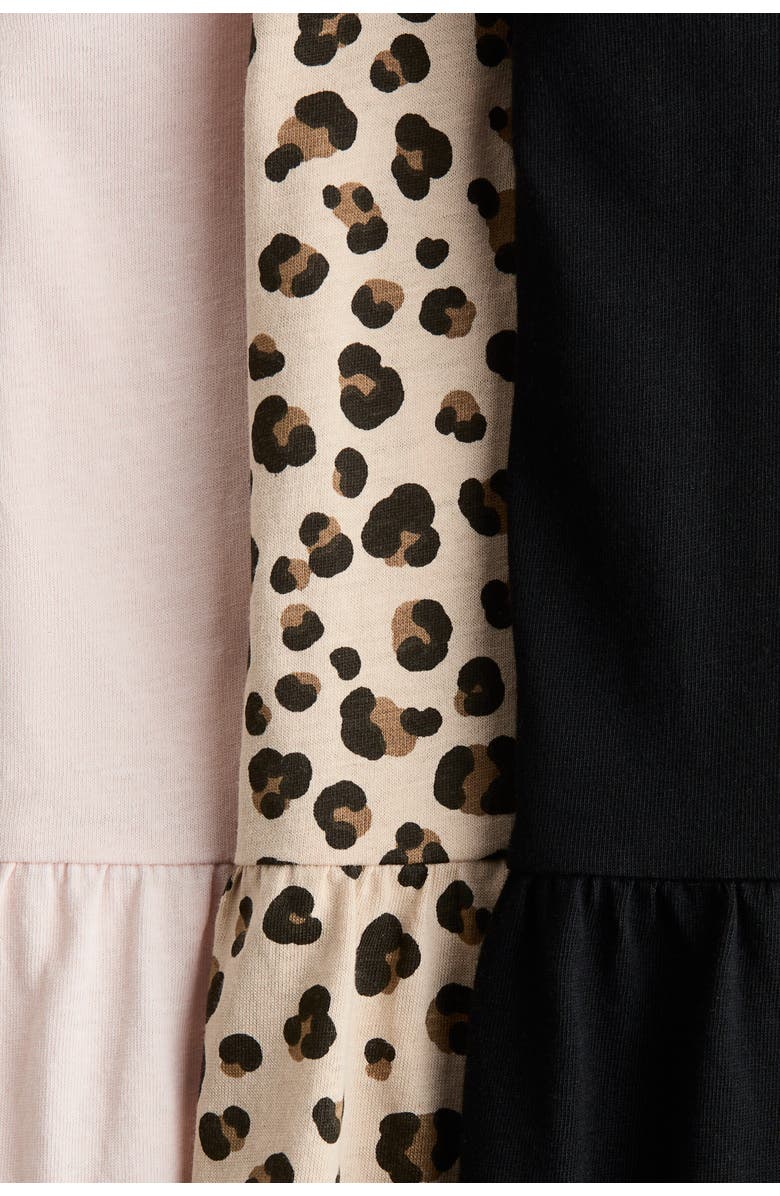 H&M 3-pack Flutter-sleeved Dresses, Alternate, color, Black/Leopard Print