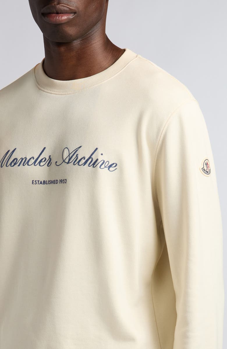 Moncler Logo Embroidered Sweatshirt, Alternate, color, Anchor Grey