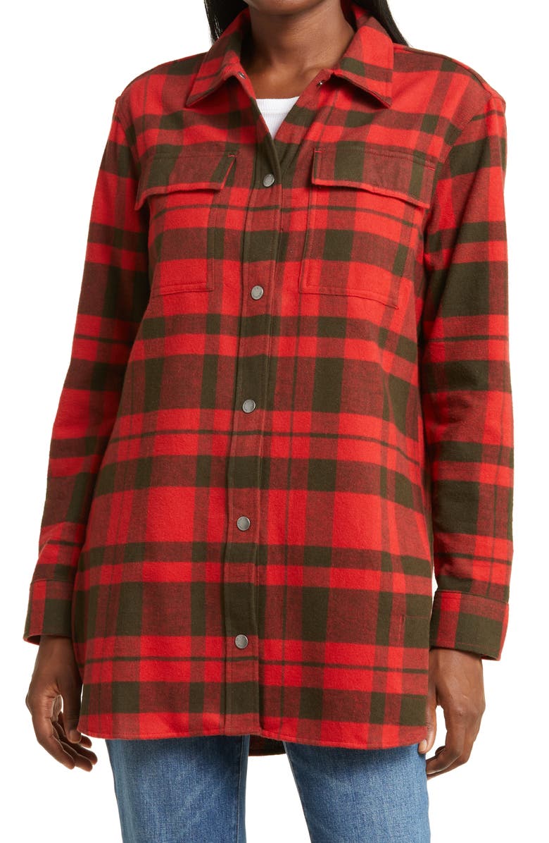 L.L.Bean Signature Oversize Plaid Chamois Shirt, Alternate, color, 