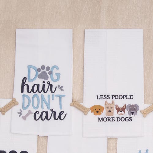 C & F Home C&f Home Less People More Dogs Kitchen And Bathroom Embroidered Hand Towel In Multi