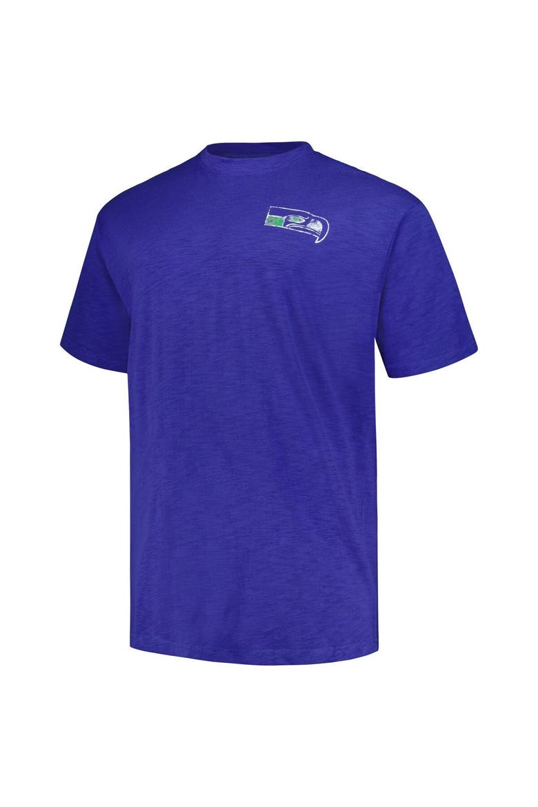 Men's Profile Royal Seattle Seahawks Big & Tall Two-Hit Throwback T-Shirt, Alternate, color, Royal