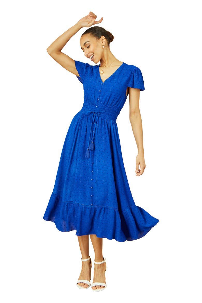 Button Detail Midi Dress, Main, color, Blue