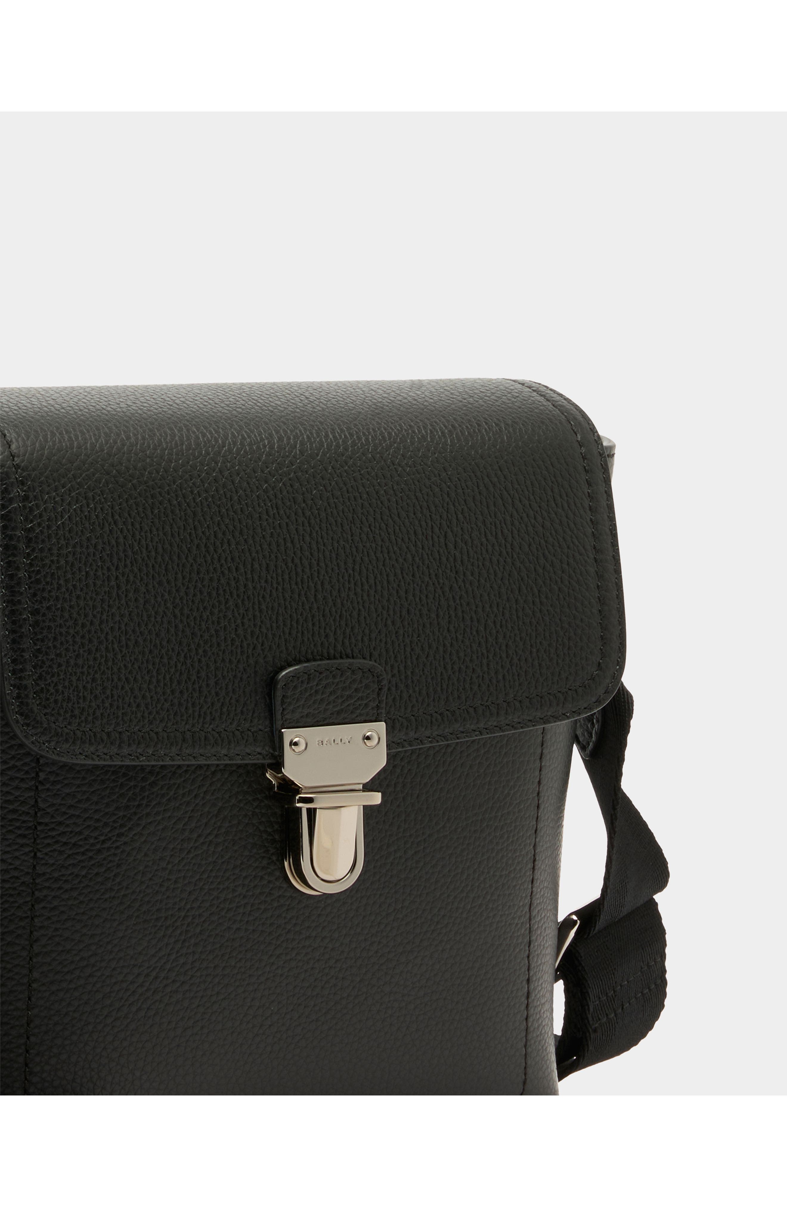 Bally Capitol Crossbody Bag in Bovine Leather, Alternate, color, Black+Palladio