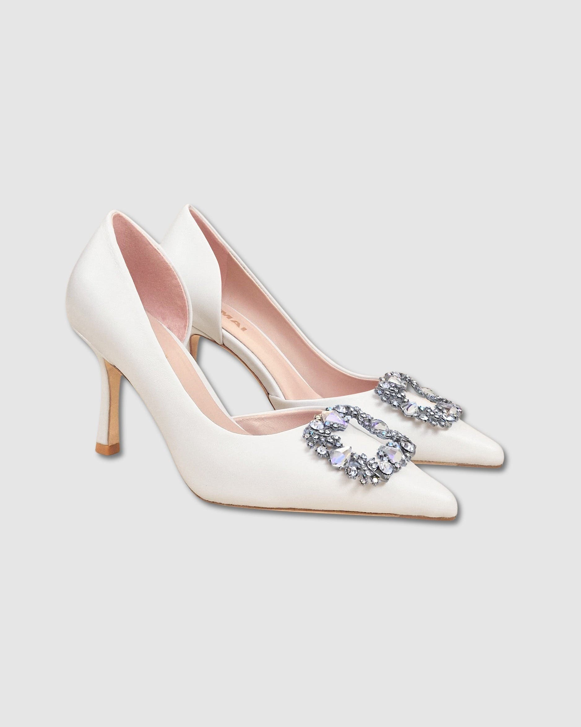 Astoria Leather Pumps by Diane Perreau, Alternate, color, WHITE