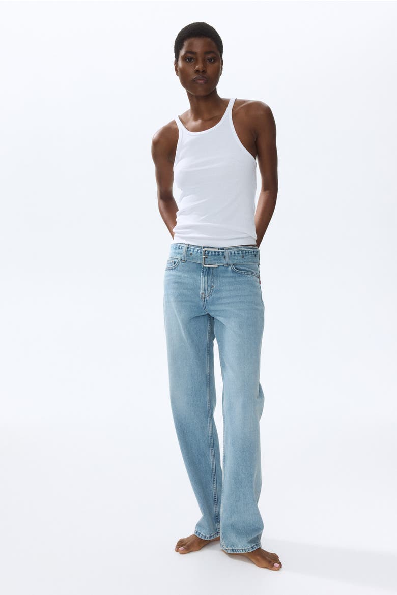 Barrel-leg High-waist Jeans, Main, color, Light denim blue