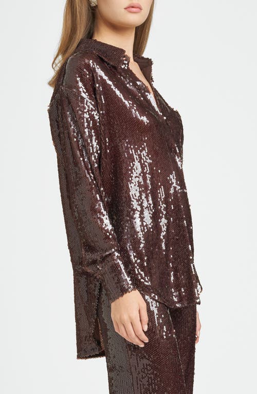 WAYF WAYF FIND YOUR LIGHT SEQUIN BUTTON-UP SHIRT 