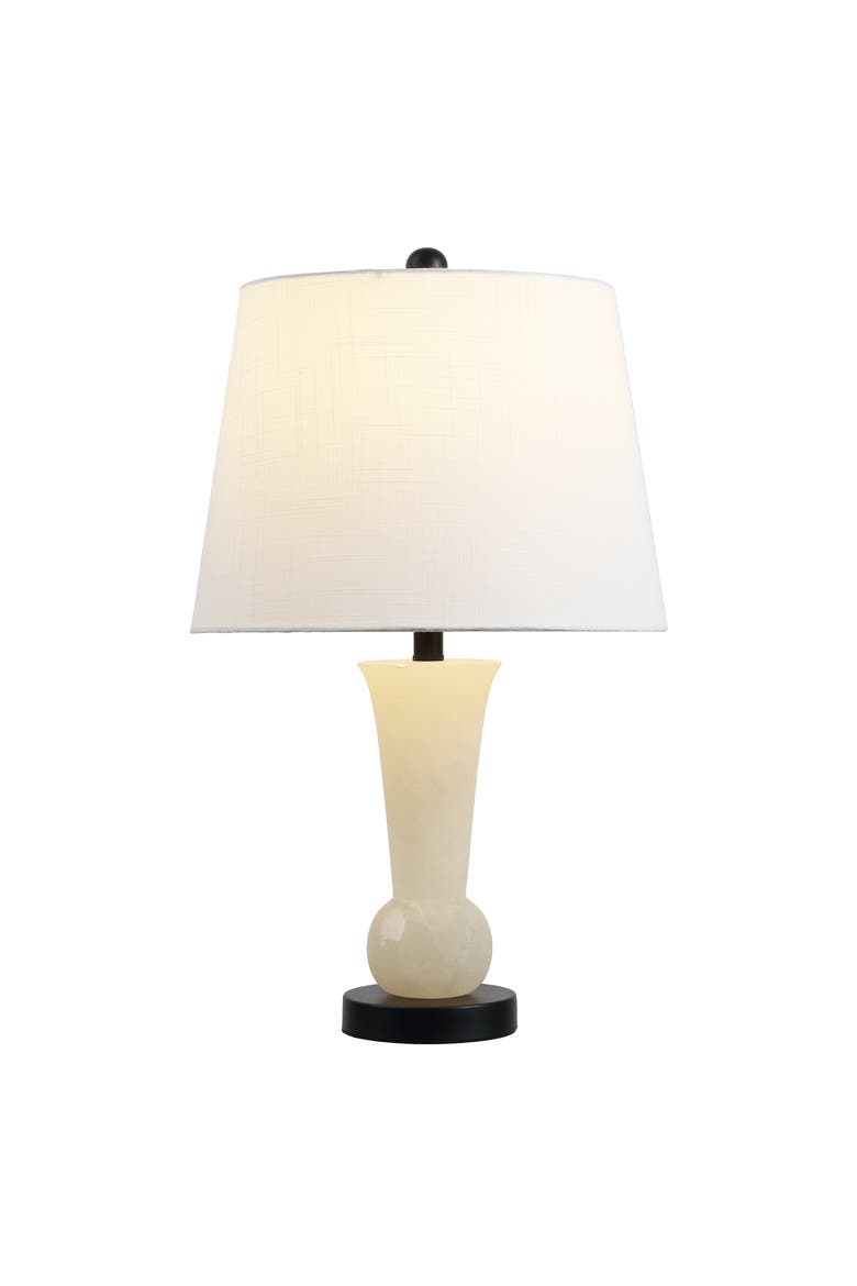 Eliza Modern Alabaster/Crystal LED Table Lamp, Main, color, White