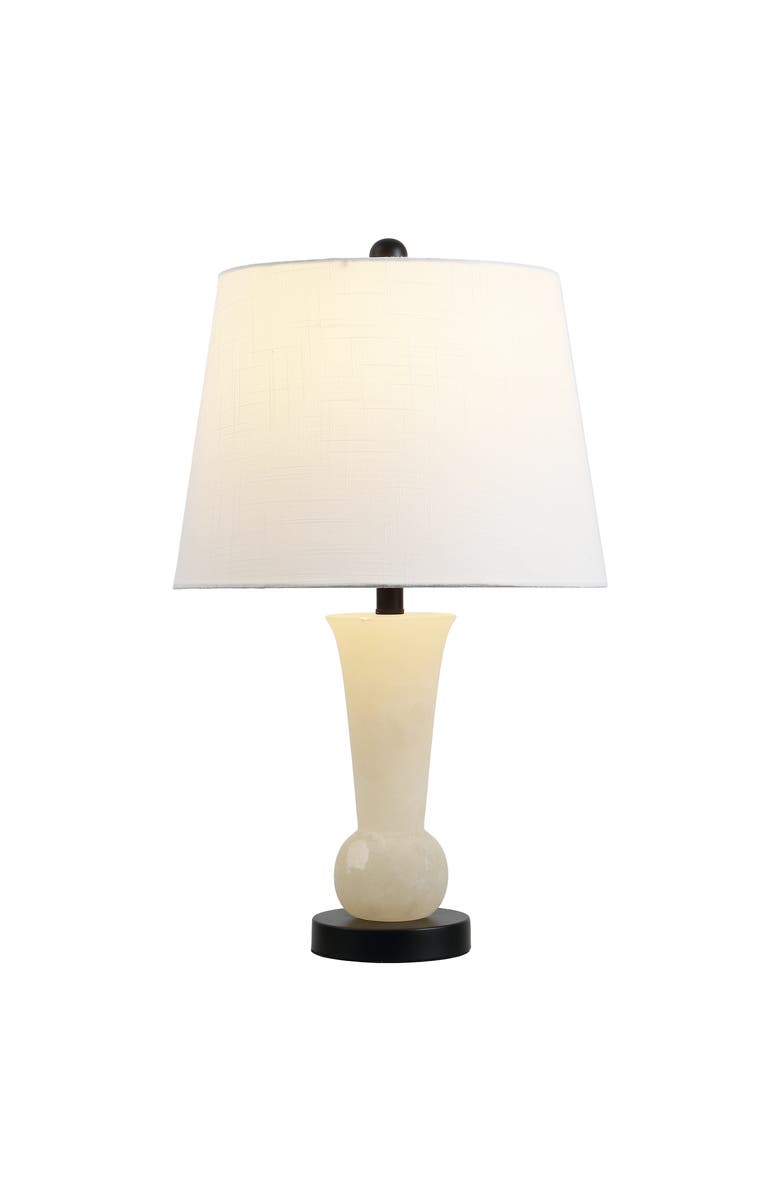 JONATHAN Y Eliza 23" Alabaster LED Table Lamp, Crystal Base, Main, color, White