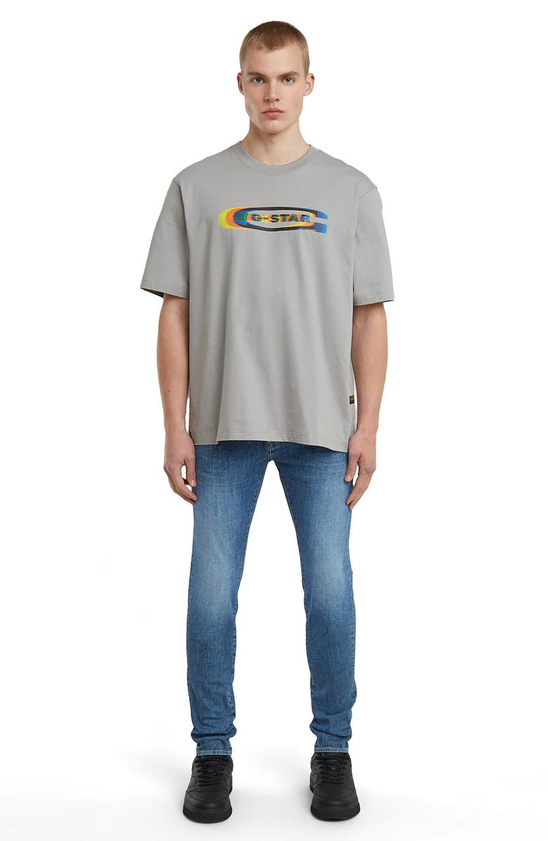 G-STAR Color Shift Old Skool Box Logo Organic Cotton Graphic T-Shirt, Alternate, color, Grey Alloy