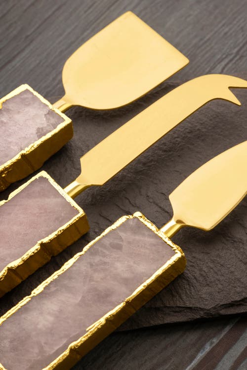 Gauri Kohli Brittany Cheese Knives In Pink