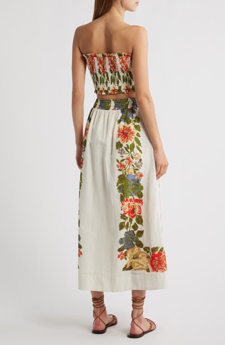Cleobella Ruby Floral Cotton & Linen Top & Midi Skirt Set, Alternate, color,
