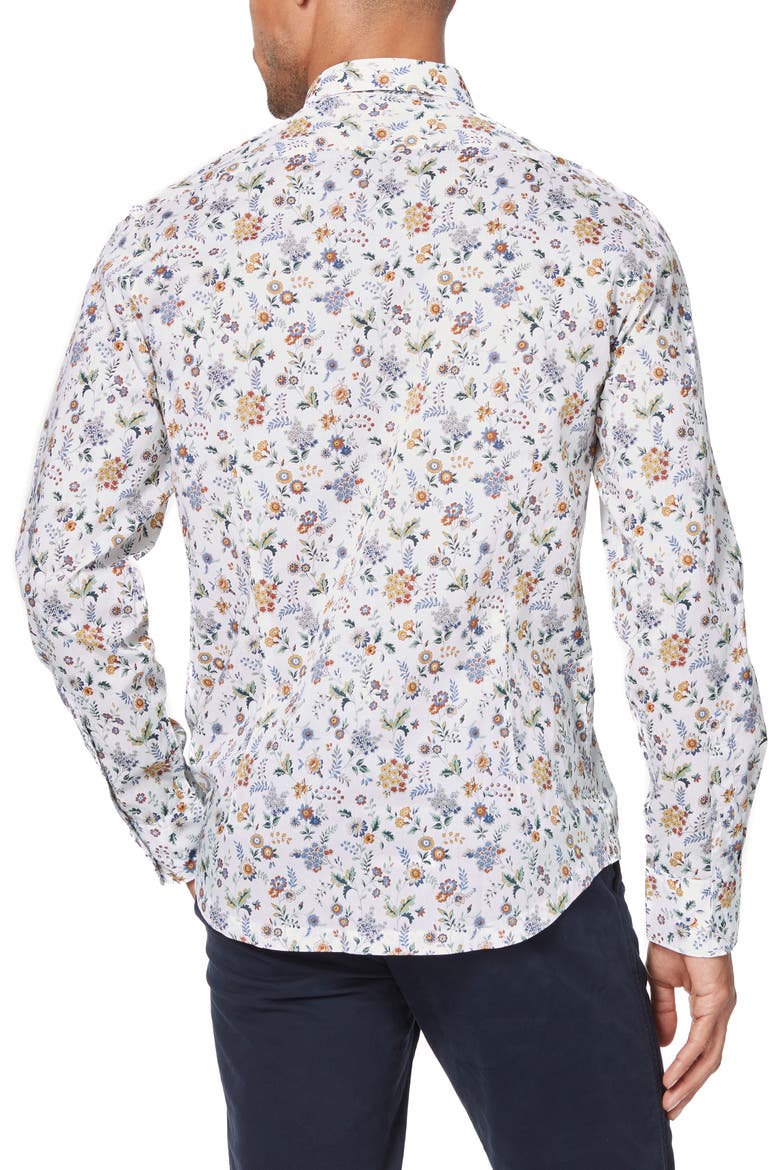 On Point Slim Fit Button-Up Shirt, Alternate, color, YELLOW FLORAL STREET