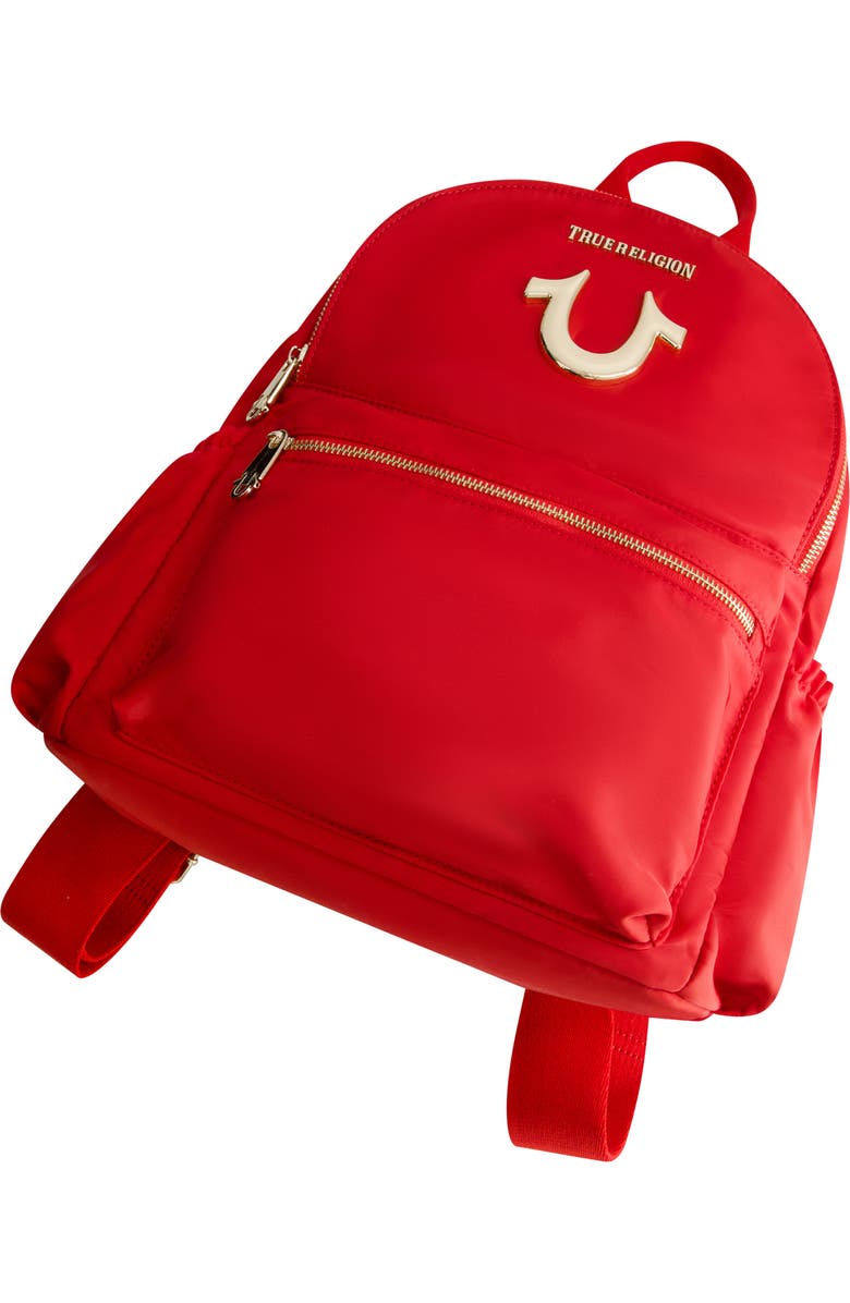 True Religion Horseshoe Nylon Backpack, Alternate, color, Red