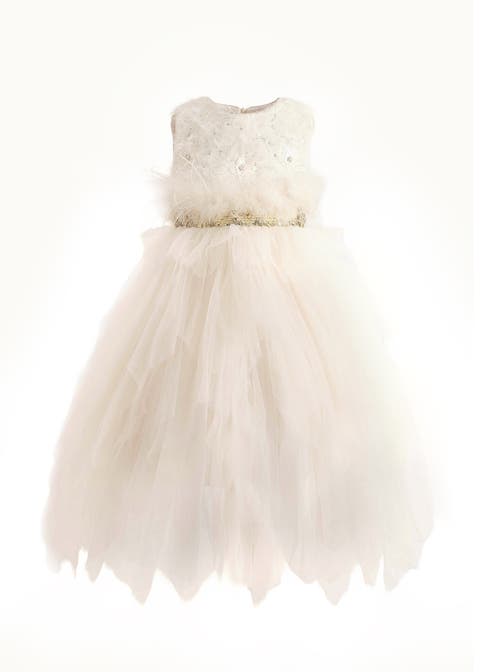 Feathered Tulle Party Dress (Toddler, Little Kid & Big Kid)