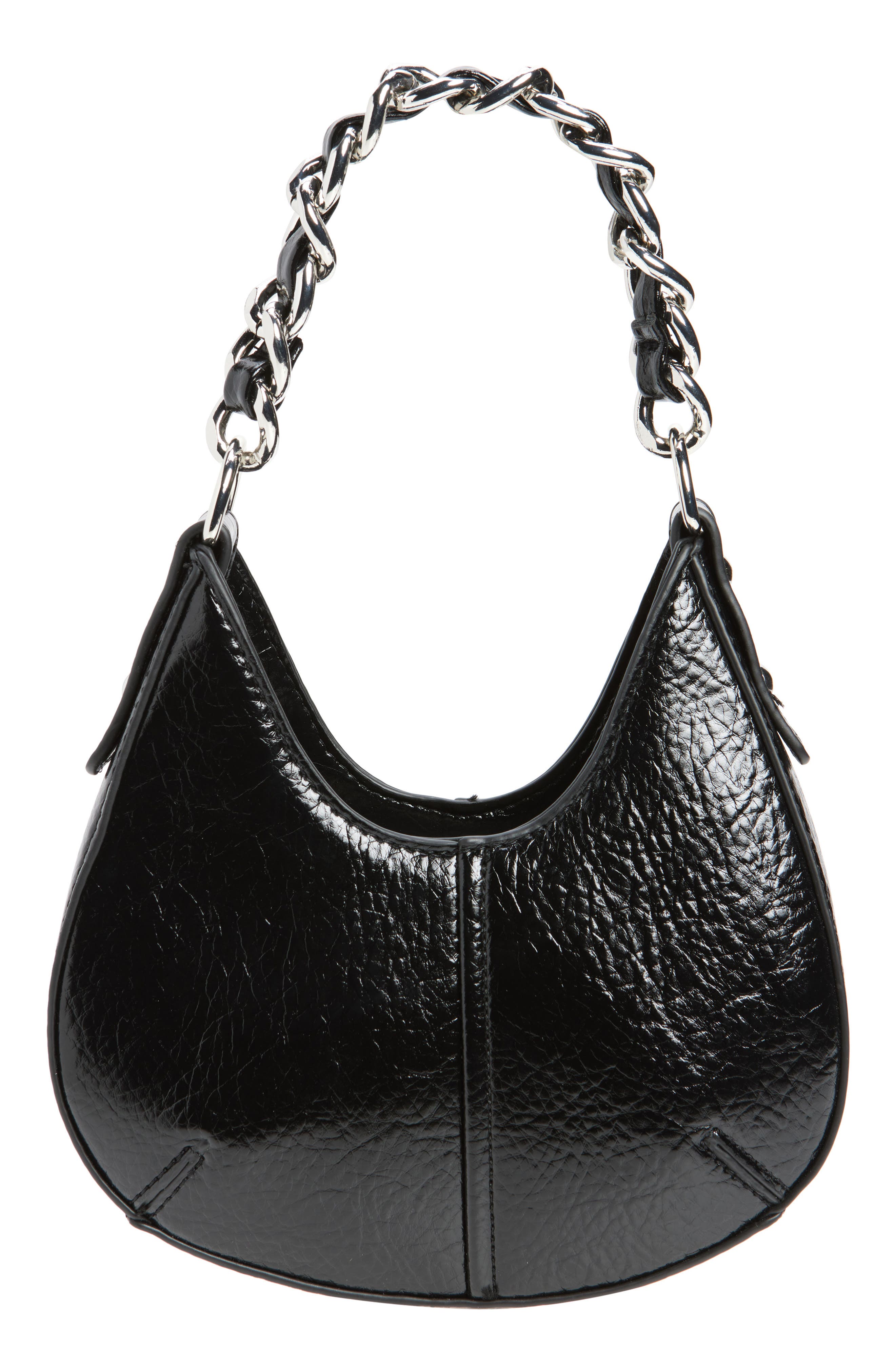 Gerry Structured Faux Leather Shoulder Grab Bag, Main, color, BLACK