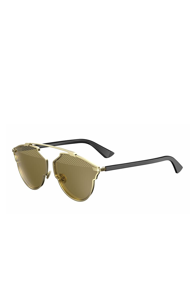So Real Studded 59mm Brow Bar Sunglasses, Alternate, color, GOLD/ BLACK