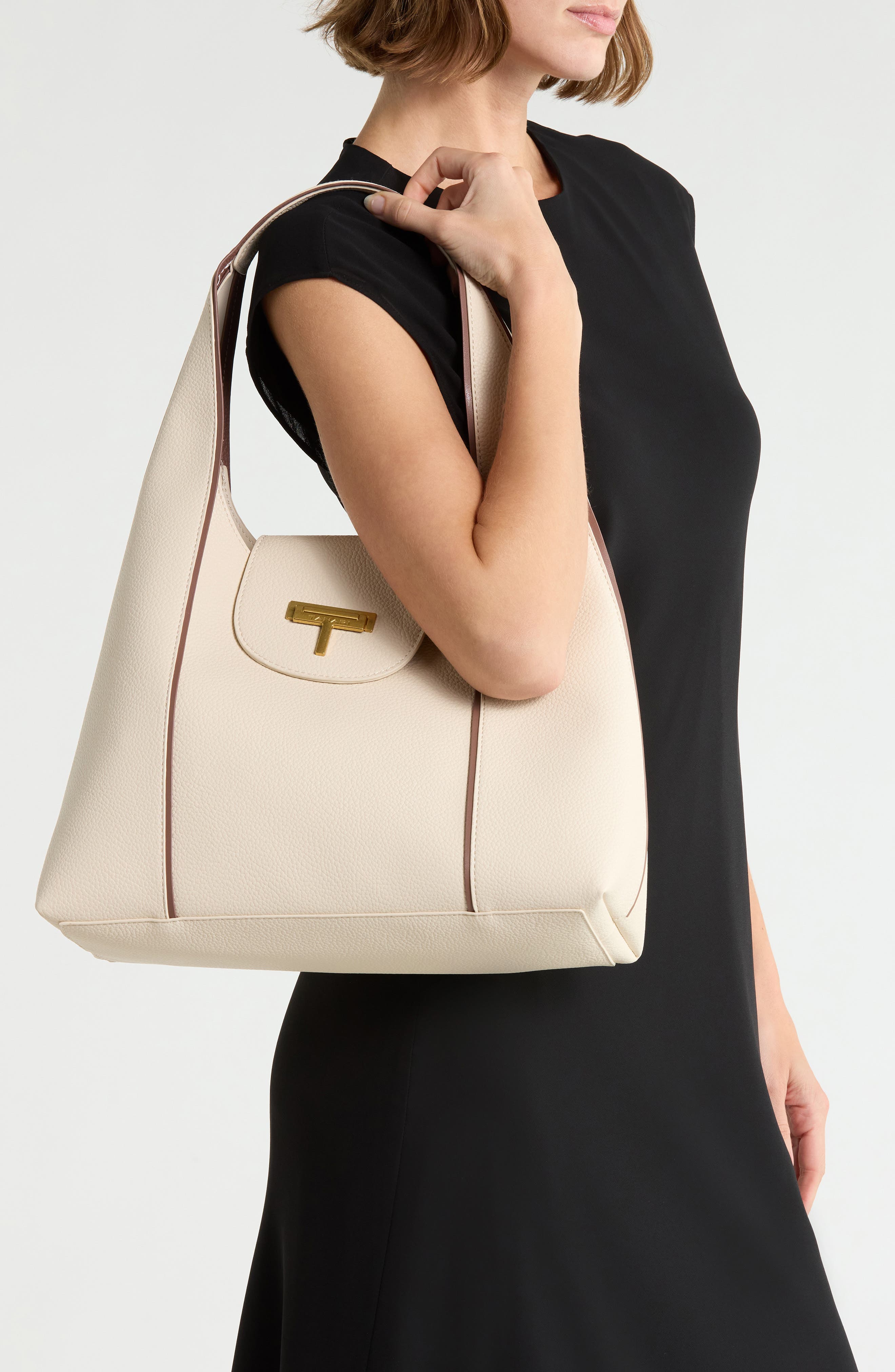 Alesia Faux Leather Hobo Bag, Alternate, color, EGGSHELL
