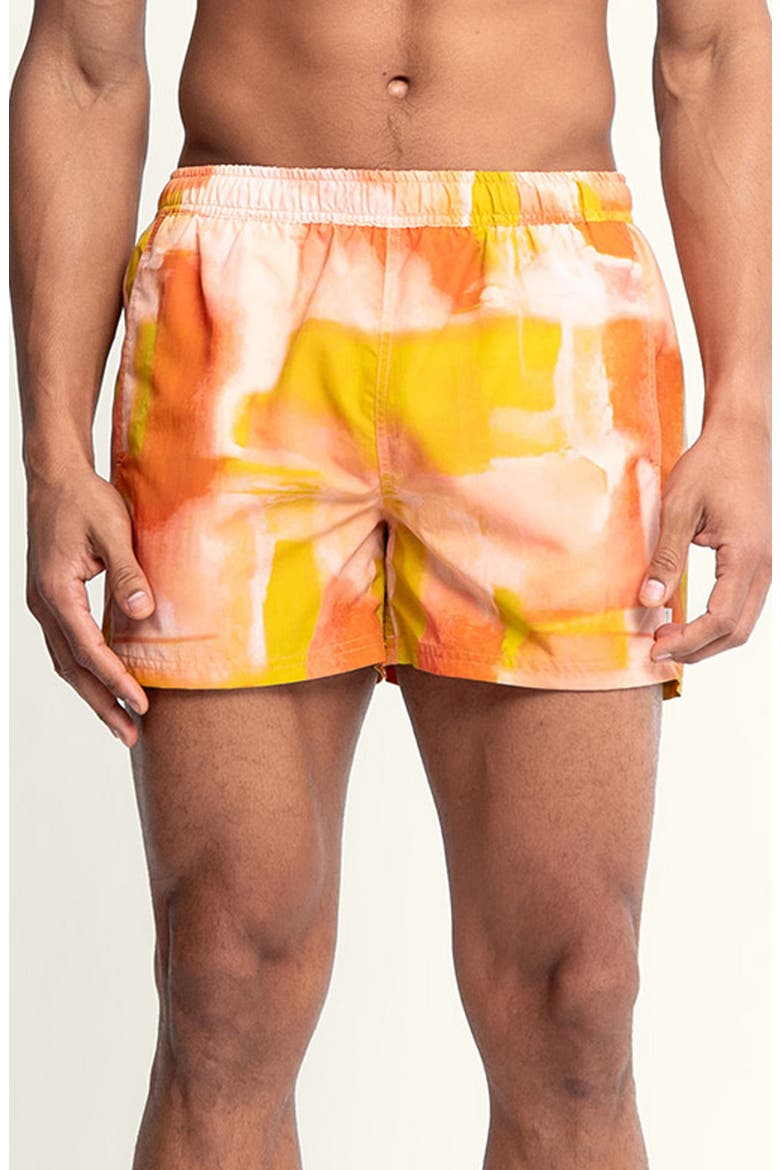 Sebastian Solid 4-Inch Nylon Swim Trunks, Main, color, SOL/ ORANGE