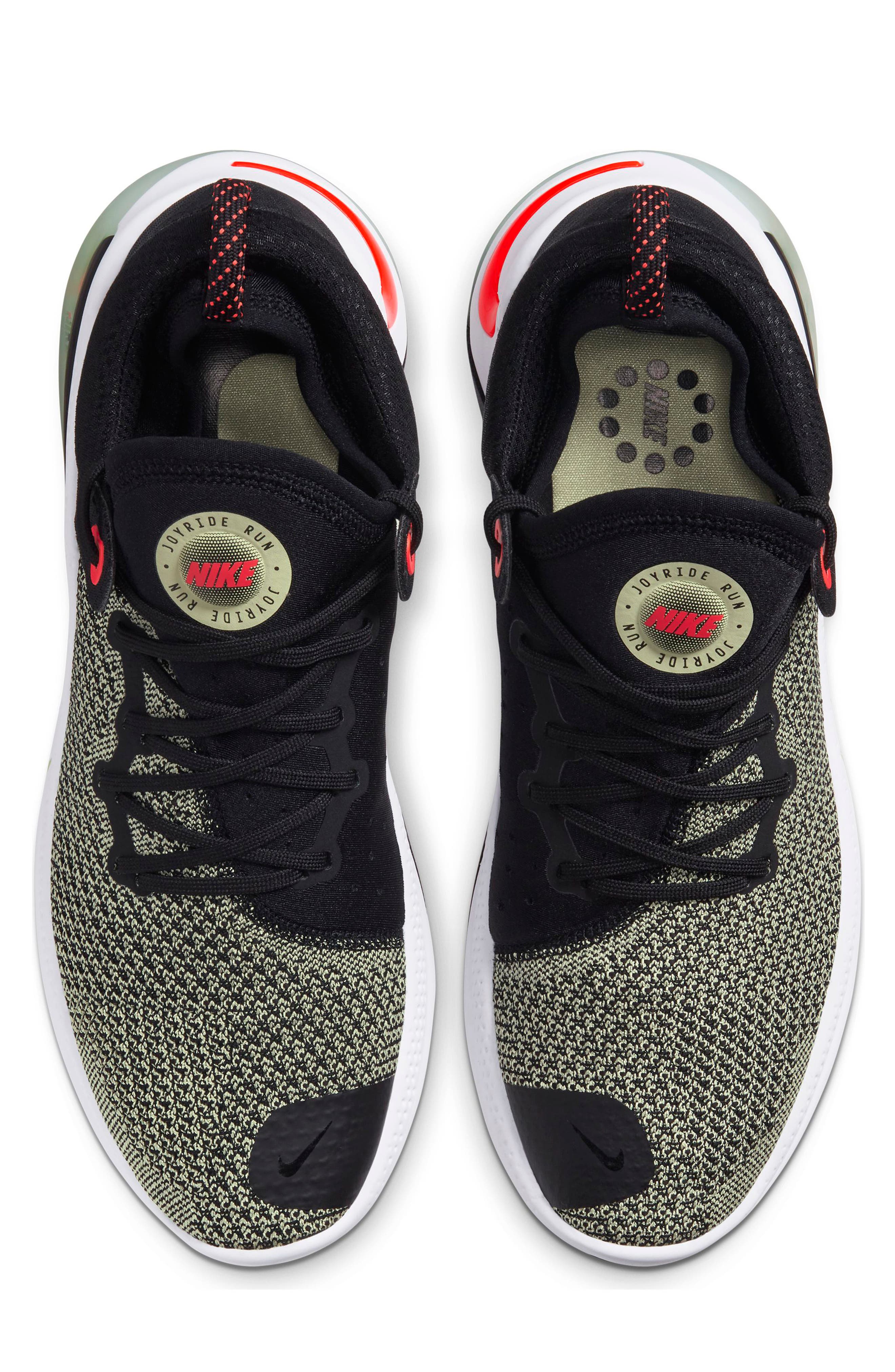 Joyride Run Flyknit Running Shoe, Alternate, color, BLACK/ OLIVE AURA/ CRIMSON
