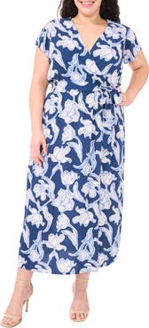 CeCe Floral Faux Wrap Maxi Dress