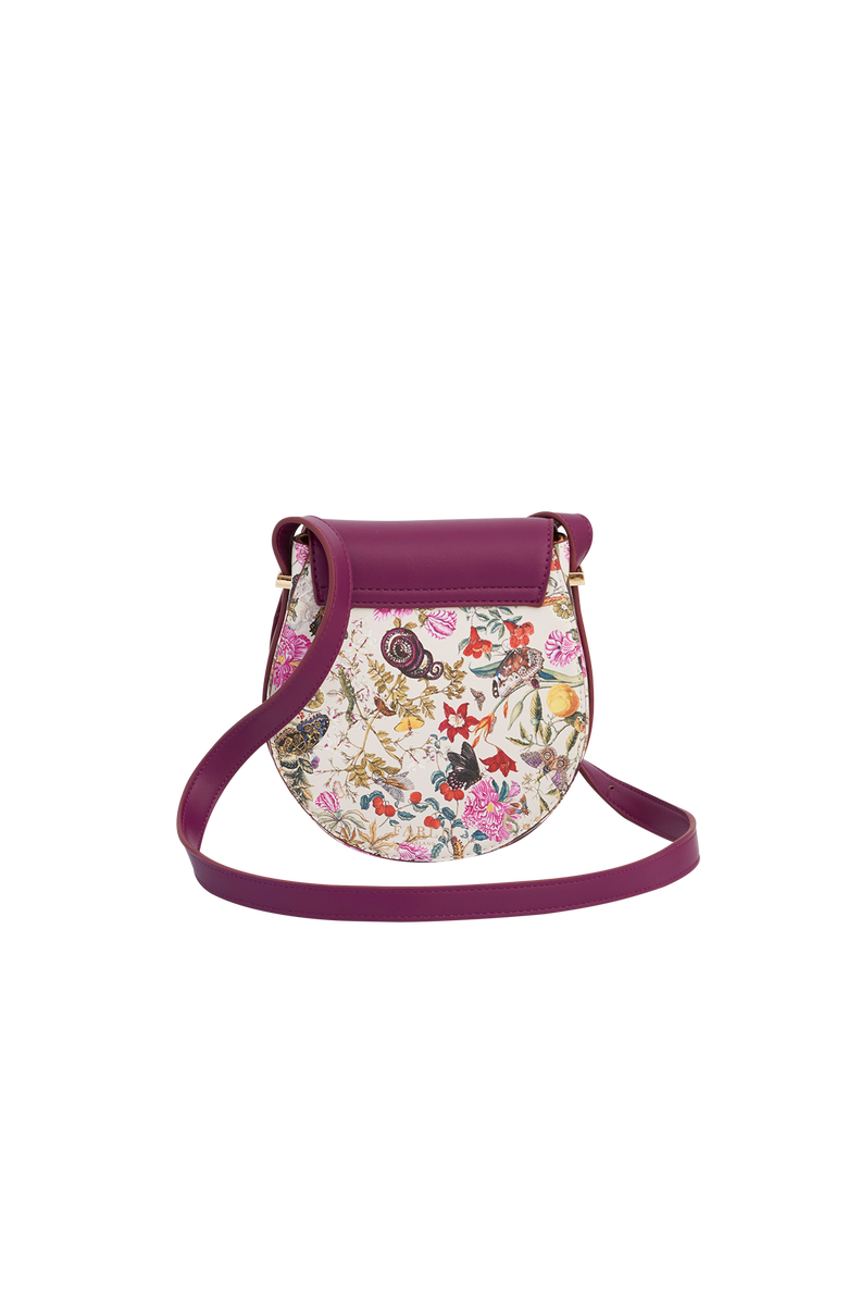 Fable England Floral Engravings Plum Saddle Bag, Alternate, color, Purple