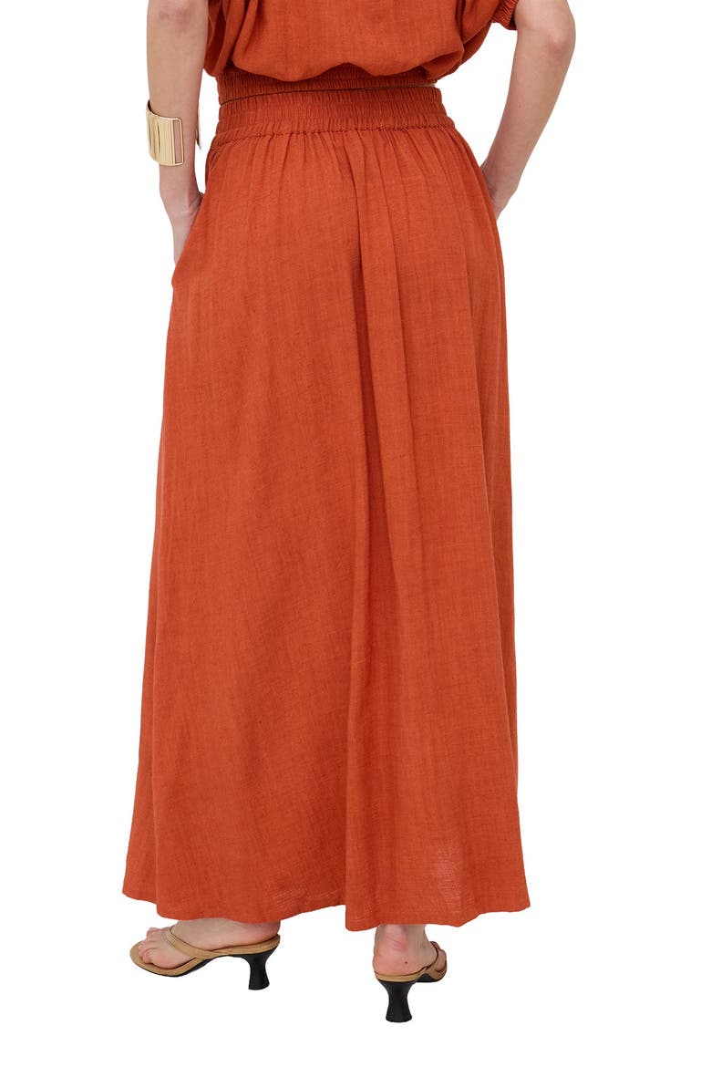 Sesame Elasticated Waist Maxi Skirt, Alternate, color, Orange