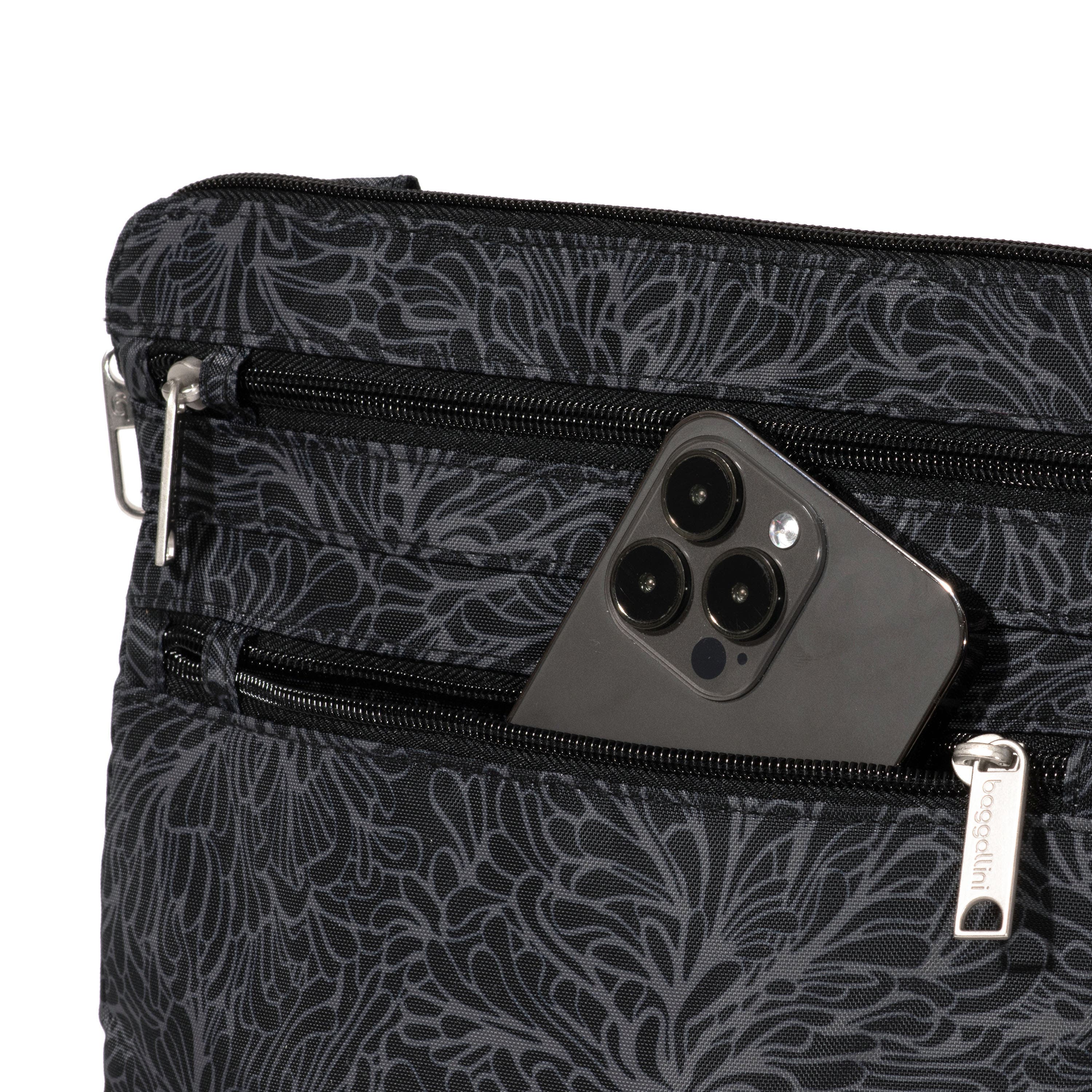 BAGGALLINI Securtex Anti-Theft Large Crossbody Bag, Alternate, color, Midnight Blossom Print