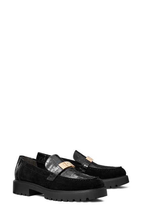 Leelee Croc Embossed Lug Loafer
