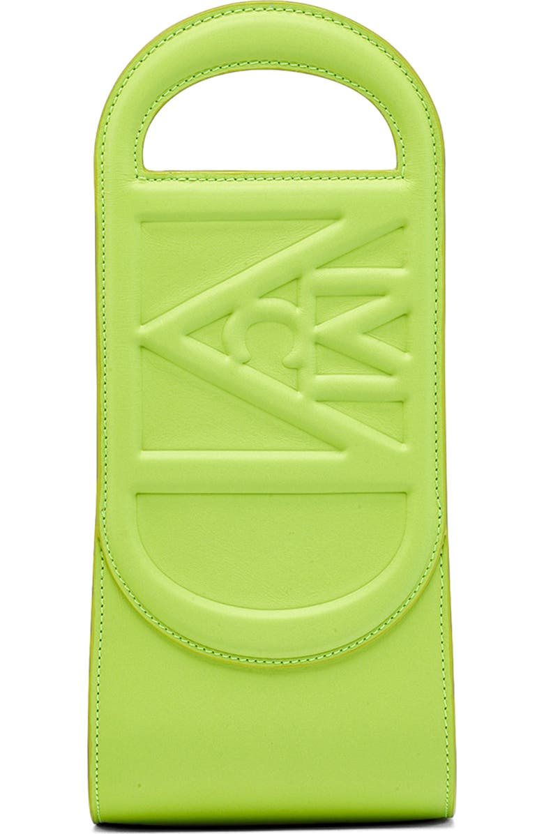 MCM Mini Mode Travia Leather Tote, Alternate, color, Acid Lime