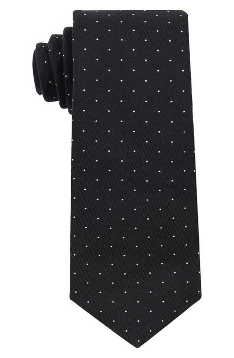 Dot Print Satin Tie
