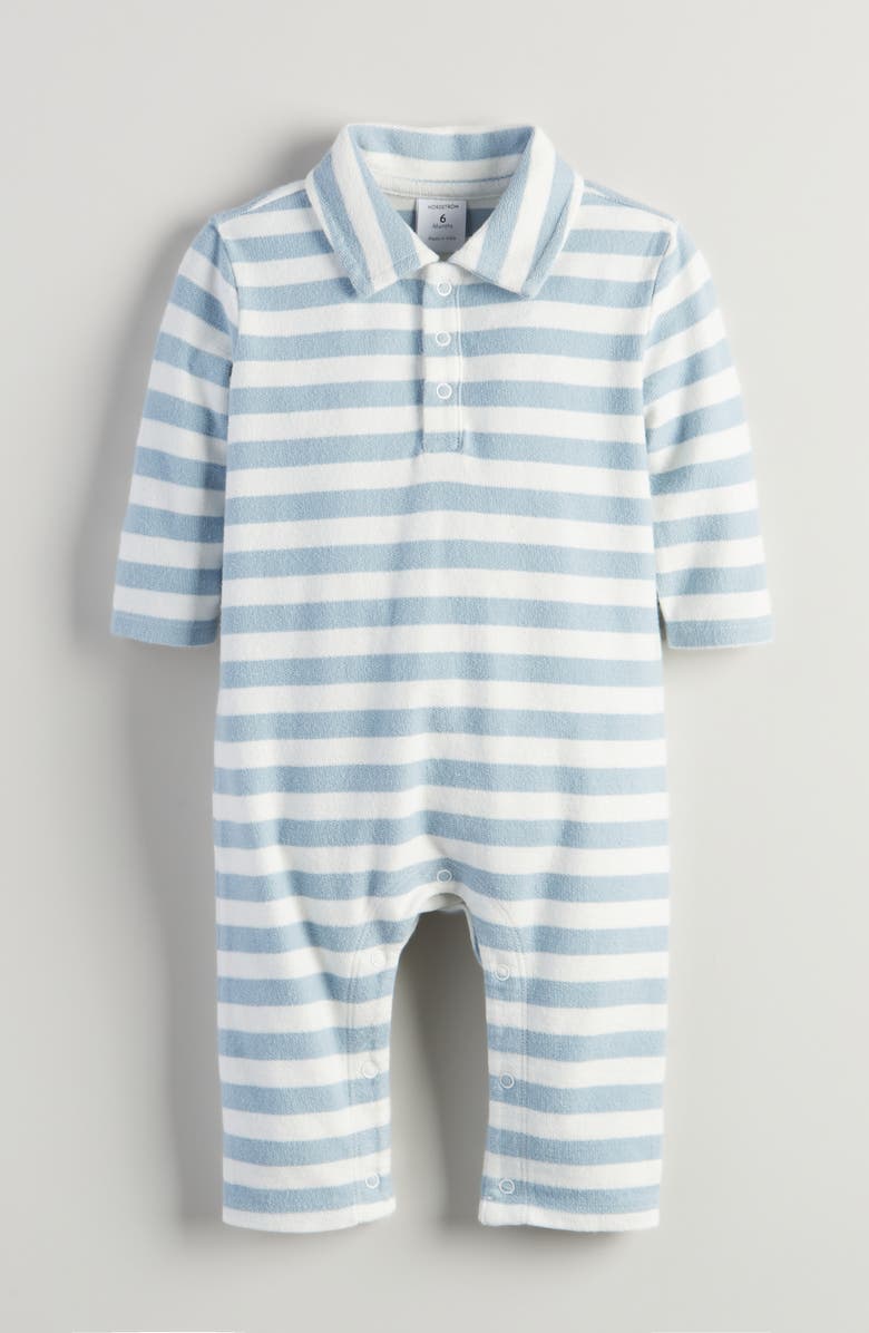Nordstrom Stripe Cotton Romper, Main, color, Blue Fog Charm Stripe
