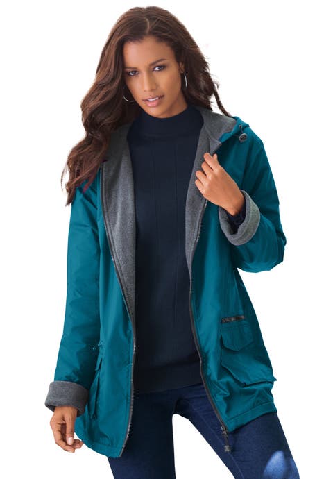 Plus Size Hooded Nylon Jacket (Plus)