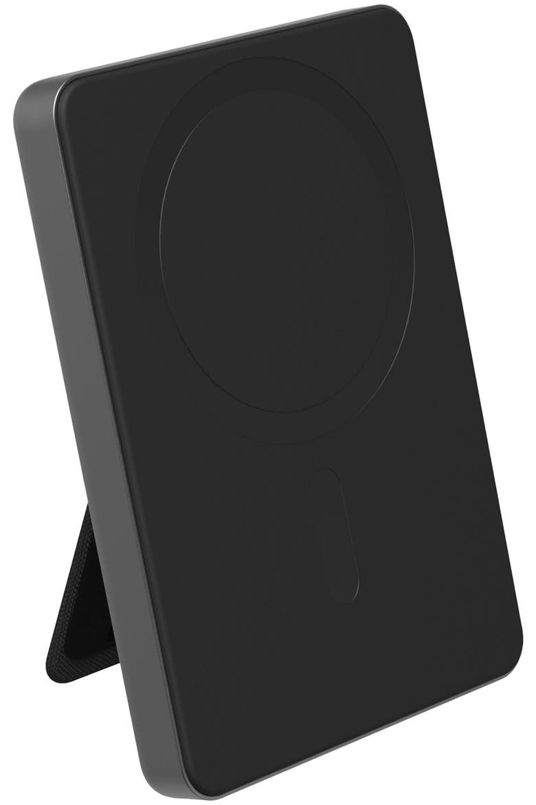 Powerstation Wireless 5,000 mAh Slim 15W Power Bank with Stand, Main, color, Black