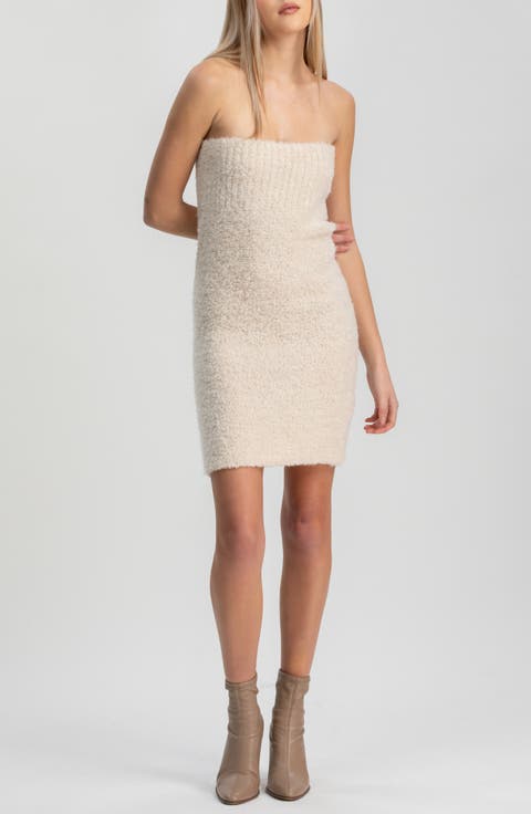 Verbier Strapless Bouclé Maternity Minidress