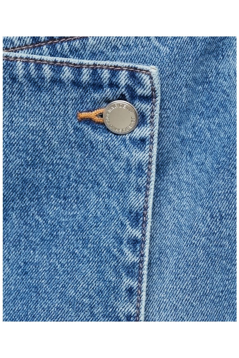 Faux Wrap Denim Skort, Alternate, color, MEDIUM BLUE