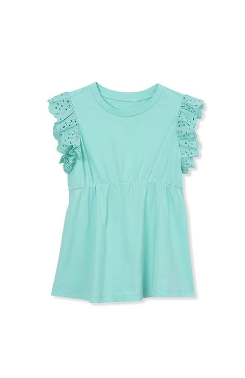 Girls Flutter Sleeve Tiered Peasant Top