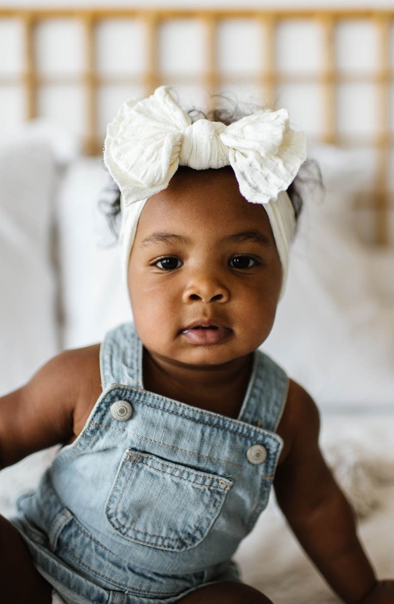 Baby Bling Waffle Knit Headband, Alternate, color, Ivory