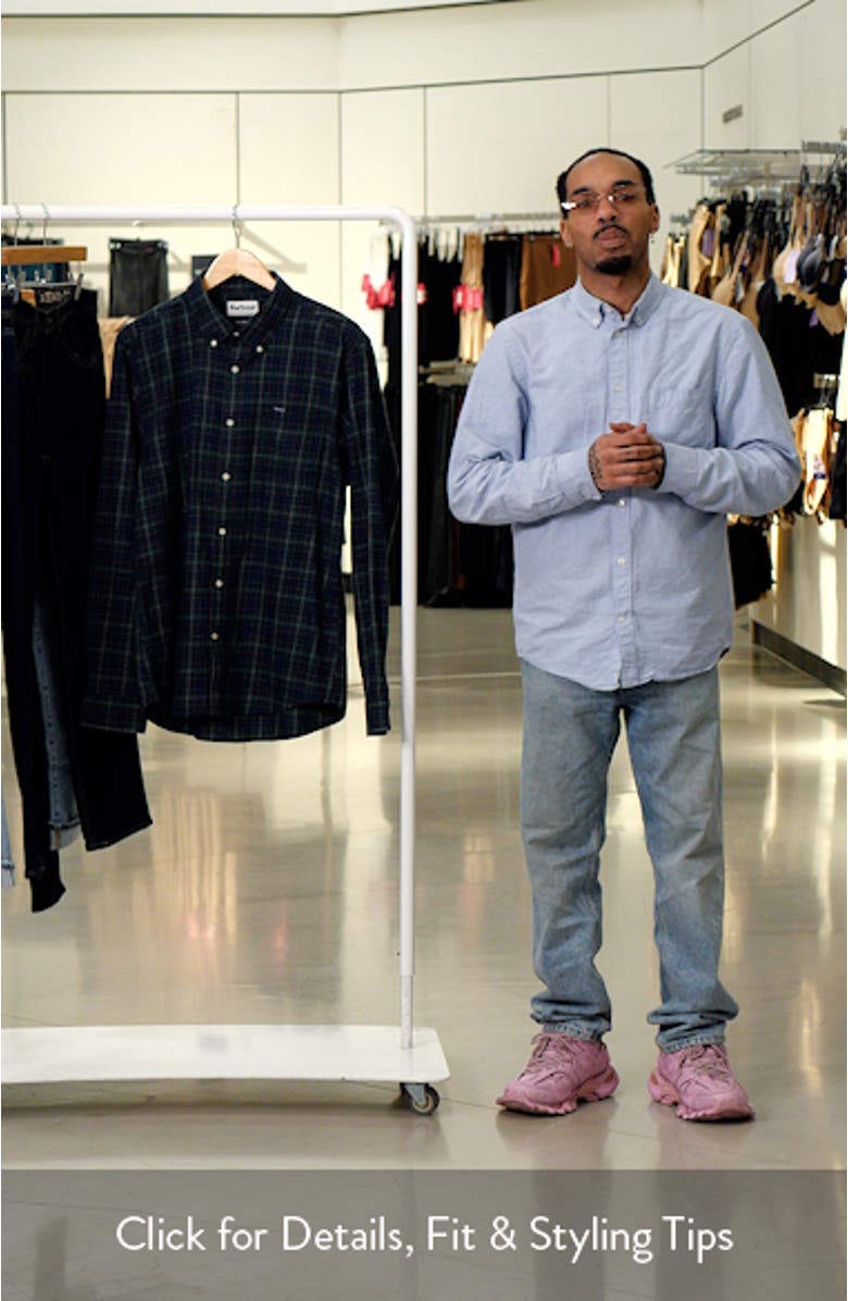 Lanark Tailored Plaid Cotton Button-Down Shirt, sales video thumbnail