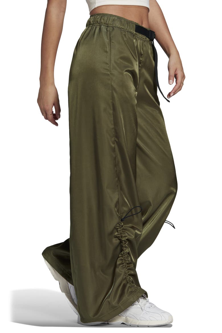 Wide Leg Satin Pants, Alternate, color, FOCUS OLIVE