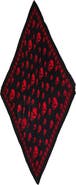 McQueen Classic Skull Print Pleated Silk Square Scarf
