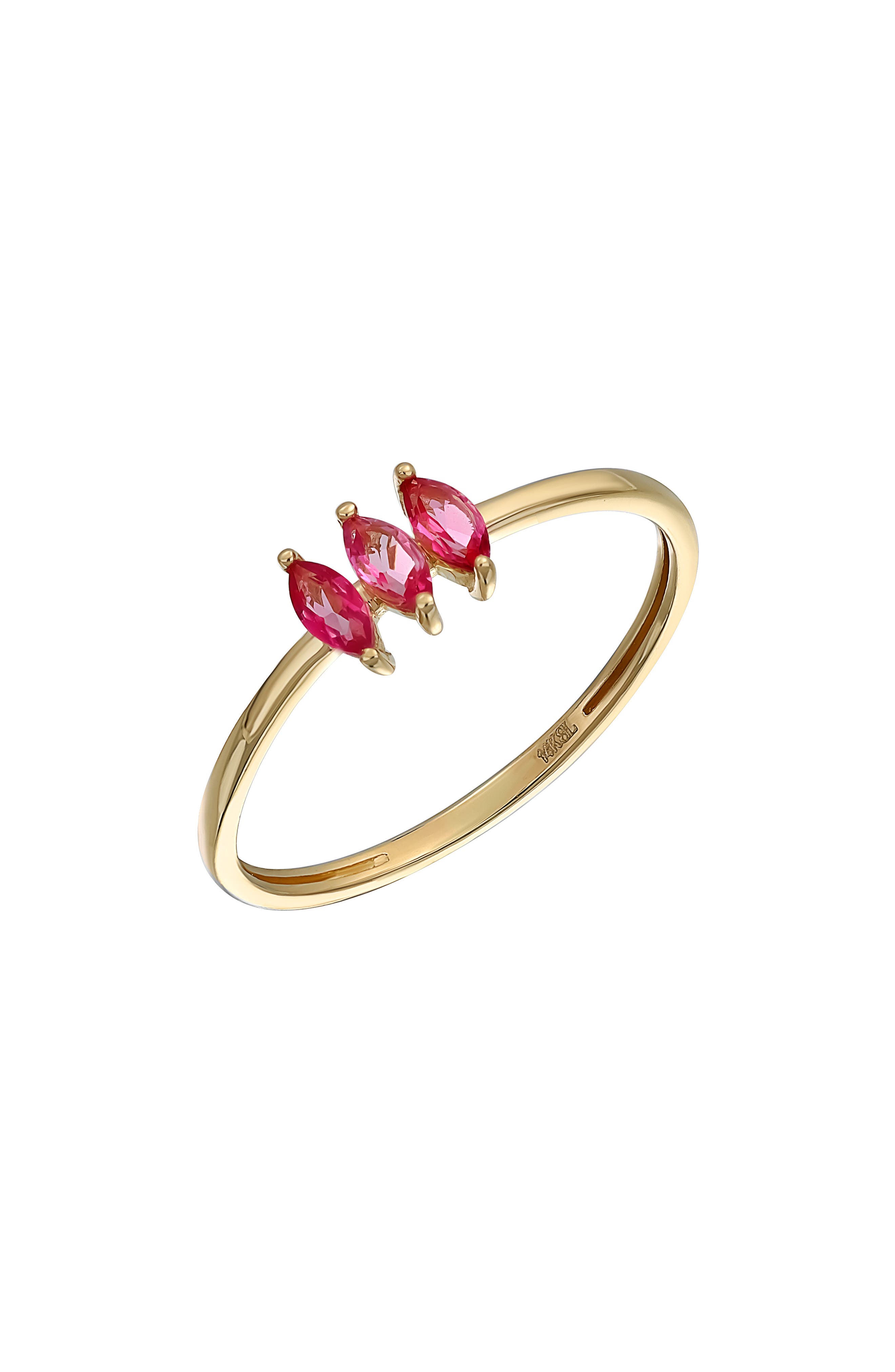 14K Gold Pink Topaz Ring