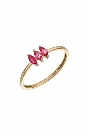 14K Gold Pink Topaz Ring