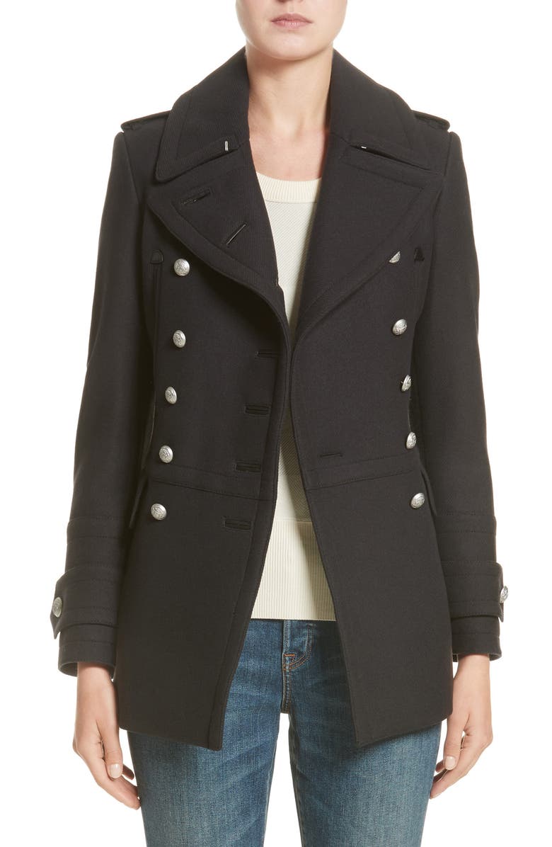 Burberry Milbridgen Wool Blend Military Coat, Main, color, 