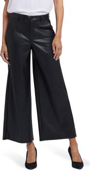 NYDJ Morgan Faux Leather Wide Leg Ankle Pants