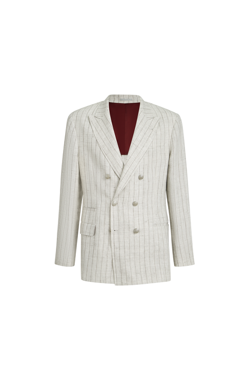 Chalk stripe twill blazer