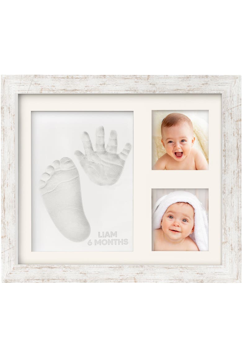 Baby Handprint & Footprint Keepsake Solo Frame, Main, color, Vintage White