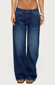 EDIKTED Rivka Low Rise Wide Leg Jeans