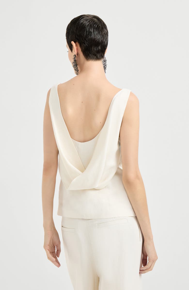 Brunello Cucinelli Fluid twill top, Alternate, color, Ivory