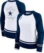 WEAR by Erin Andrews Women's WEAR by Erin Andrews White/Navy Dallas Cowboys Colorblock Raglan Sweater